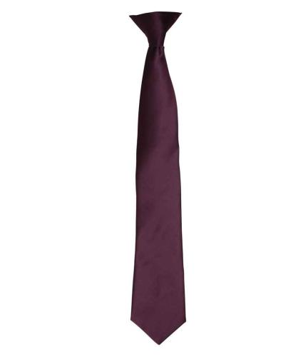 Premier Colours Satin Clip Tie - Aubergine - ONE